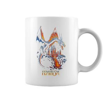 Feminism Dragon Fantasy Vintage Coffee Mug - Monsterry UK