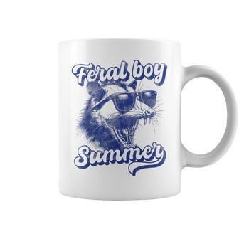 Feral Boy Summer Opossum Vintage Meme Coffee Mug - Monsterry UK