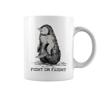 Fight Or Flight Penguin Pun Meme Coffee Mug - Seseable