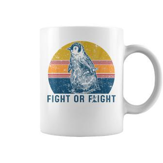 Fight Or Flight Vintage Penguin Pun Fight Or Flight Meme Coffee Mug - Seseable