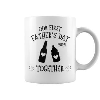 Our First Father's Day Together 2024 New Dad Beer Bottle Coffee Mug - Thegiftio UK
