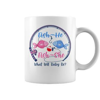 Fish-He Or Fish-She Gender Reveal Baby Fishermen Fishing Coffee Mug - Thegiftio UK