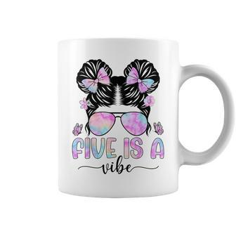 Five Is A Vibe 5 Year Old Girls 5Th Birthday Coffee Mug - Seseable