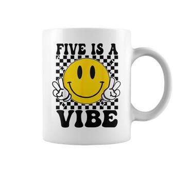 Five Is A Vibe 5Th Birthday Groovy Boys Girls 5 Years Old Coffee Mug - Monsterry AU