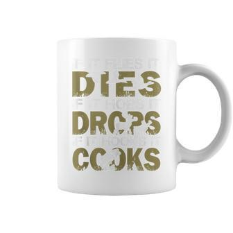 If It Flies It Dies If It Hops It Drops If It Hooks It Cooks Coffee Mug | Mazezy