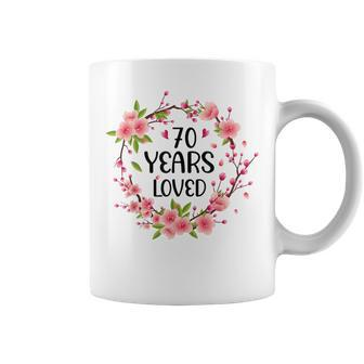 Floral 70 Years Old 70Th Birthday 70 Years Loved Coffee Mug - Monsterry