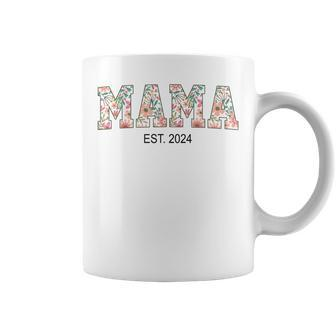 Floral Mama Est 2024 Promoted To Mommy 2024 For Mother's Day Coffee Mug | Mazezy