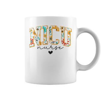 Floral Nicu Nurse Neonatal Intensive Care Unit Nurse Coffee Mug - Seseable