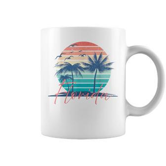 Florida Vintage Summer Vibes Beach Sunset Retro Palm Tree Coffee Mug - Monsterry CA