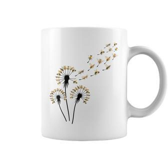 Flower Dandelion Bees For Bee Lover Bee Coffee Mug - Seseable