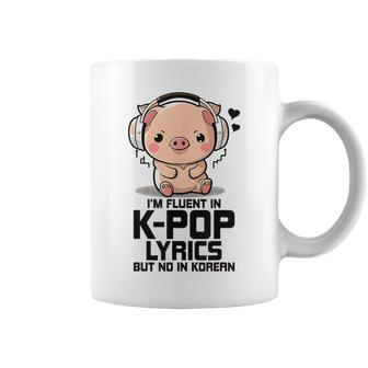 Fluent In Kpop Lyrics Bias K Pop Pig Merch K-Pop Merchandise Coffee Mug - Monsterry