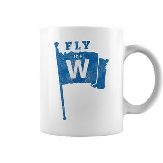 Fly The W Chicago Baseball Winning Flag Distressed T Coffee Mug - Monsterry