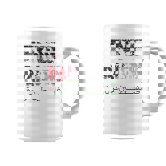 Free Gaza Palestine Flag Arabic Words Distressedintage Taza de café - Regaloses