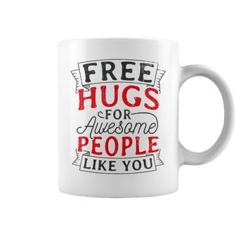 Free Hugs Saying Hug Awesome Festival Coffee Mug - Monsterry