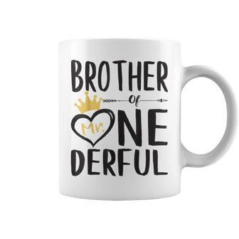 Brother Of Mr Onederful 1St Birthday Boy Matching Coffee Mug | Crazezy