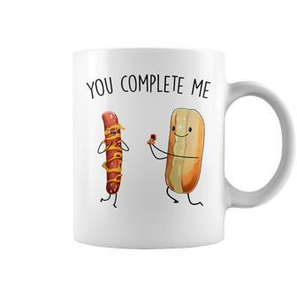 Couples You Complete Me Hot Dog And Hot Dog Bun Coffee Mug - Monsterry