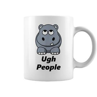 Cute Hippo T Ugh People Eye Rolling Hippo Coffee Mug - Monsterry AU