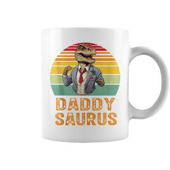 Daddy Saurus T-Rex Dinosaur Father's Day Family Saurus Coffee Mug - Seseable