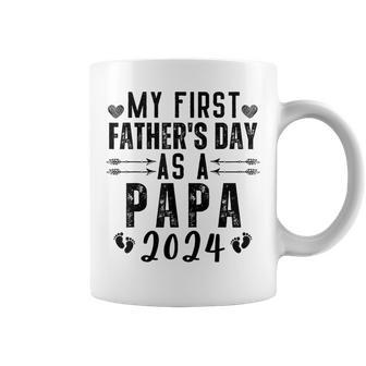 Father My First Father's Day As A Papa 2024 Cool Daddy Coffee Mug - Thegiftio UK