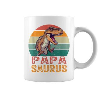 Grandpa Papasaurus Family T-Rex Dinosaur Fathers Days Coffee Mug - Seseable