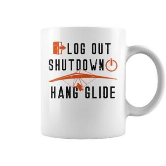 Hang Gliding Log Out Shutdown Coffee Mug - Monsterry