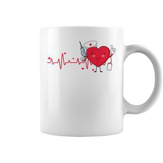 Heart Rn Cna Icu Scurb Nurse Doctor Valentines Day Coffee Mug | Mazezy AU