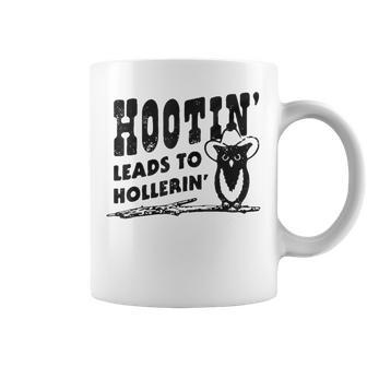 Hootin' Leads To Hollerin' Groovy Coffee Mug - Seseable