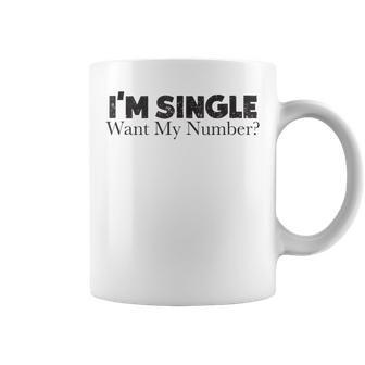 I'm Single Want My Number Vintage Single Life Coffee Mug - Monsterry AU
