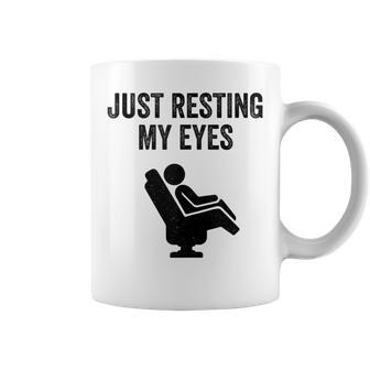 Just Resting My Eyes Recliner Dad Joke Father's Day Coffee Mug - Seseable