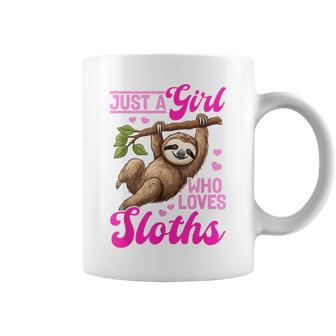 Lazy Sloth Just A Girl Who Loves Sloths Coffee Mug - Seseable
