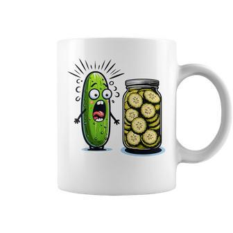 Pickle Surprise A Cucumber And A Jar Of Sliced Pickles Coffee Mug - Seseable