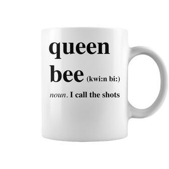 Queen Bee Noun I Call The Shots With Crown Coffee Mug - Thegiftio UK