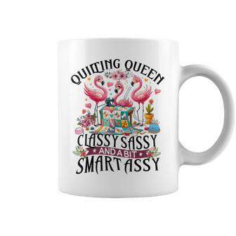 Quilting Queen Cute Flamingo Quilter Sewing Sewer Coffee Mug - Seseable