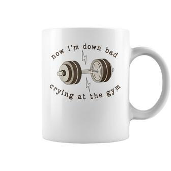 Retro Now I'm Down Bad Crying At The Gym Coffee Mug - Monsterry