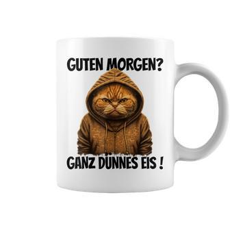 Saying Guten Morgen Ganz Thin Eis Cat White Tassen - Seseable