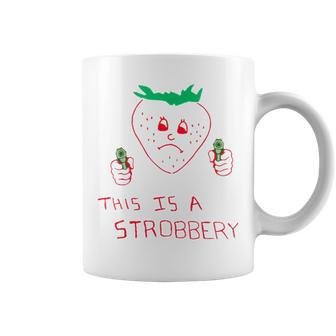 This Is A Strobbery Meme Strawberry With A Gun Pun Coffee Mug - Monsterry DE