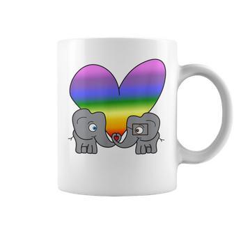 Gayday Pride Lgbtq Lesbian Gay Bi Trans Queer Love Elephants Coffee Mug - Monsterry