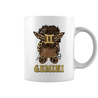 Gemini Girl Afro Messy Bun African American Women Coffee Mug - Monsterry UK