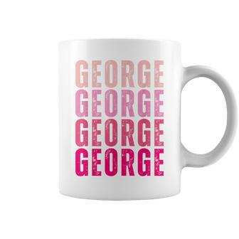 George First Name I Love George Vintage Coffee Mug - Monsterry AU