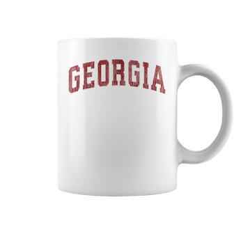 Georgia Ga Vintage Athletic Sports Red Style Coffee Mug - Monsterry DE