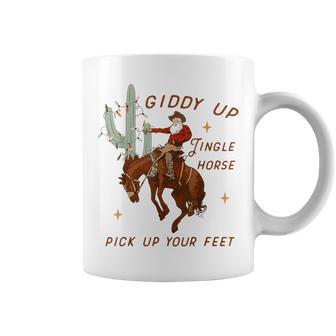 Giddy Up Jingle Horse Pick Up Your Feet Cowboy Santa Cactus Coffee Mug | Mazezy CA