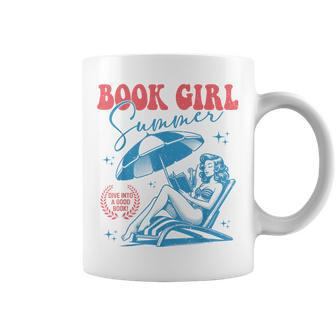 Girl Reading Book Summer Beach Vacation For Book Lover Coffee Mug - Monsterry DE