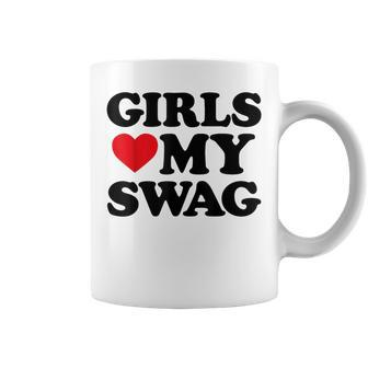 Girls Heart My Swag Girls Love My Swag Valentine's Day Heart Coffee Mug - Seseable