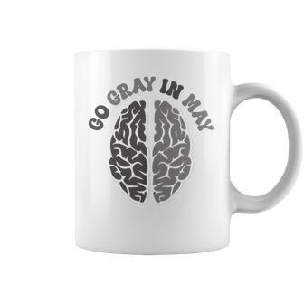 Go Gray In May Brain Cancer Awareness 2 Sides Front Back Coffee Mug | Mazezy CA