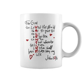 For God So Loved The World Valentine Christian Religious Coffee Mug - Seseable