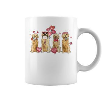 Golden Retriever Valentine's Day Hearts Cute Dog Mom Coffee Mug - Thegiftio