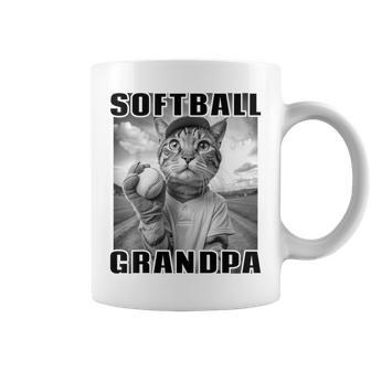 Grandfather Father's Day Softball Grandpa Coffee Mug - Seseable