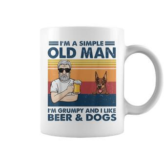 Grandpa Like Beer And Dogs Red Doberman Pinscher Vintage Coffee Mug - Monsterry CA