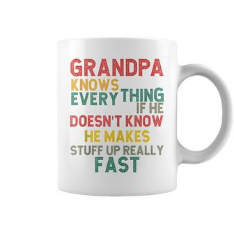 Grandpa Knows Everything Grandpa Fathers Day For Men Coffee Mug - Seseable
