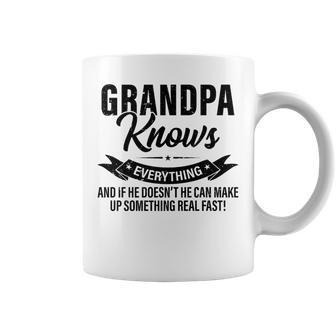 Grandpa Knows Everything Vintage Father's Day Grandpa Coffee Mug - Thegiftio UK